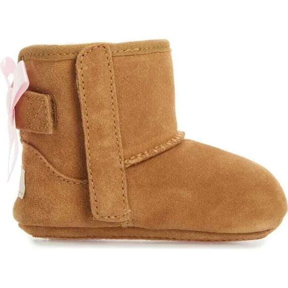 UGG Jesse Bow II 1018452I Kid's Boy's Chestnut Suede Ankle Bootie Shoes UGG386 - Picture 2 of 6